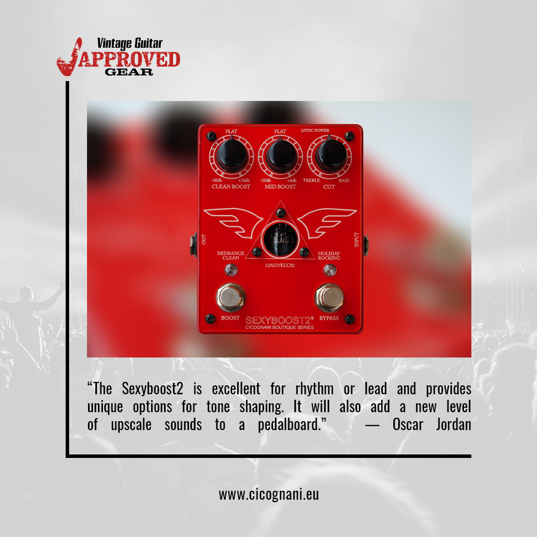SEXYBOOST2 get Vintage Guitar Magazine Approved Gear Award!